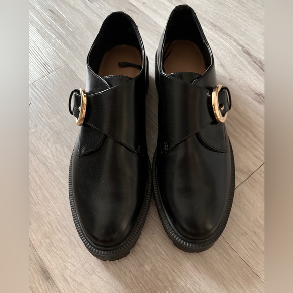 Black womens leather loafers size 10 - Picture 4 of 5